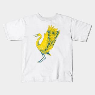 Yellow heron Kids T-Shirt